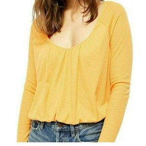 Free People Keyhole Thermal Crop Top Malibu Orange Size Small Retail $58